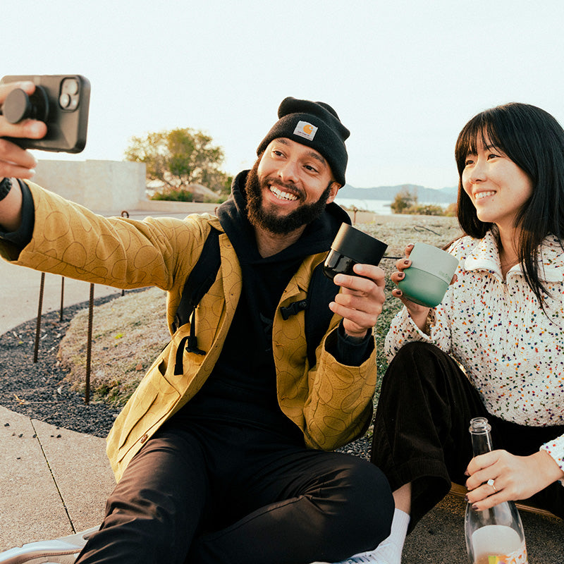 8oz-rise-lowball-tumbler-a1 8oz_rise_lowball_black_iceberg_couple_selfie_city_square.jpg